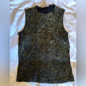 high neck paisley tank top